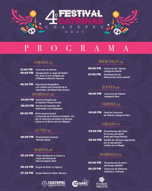 programa de actividades municipio de coatepec